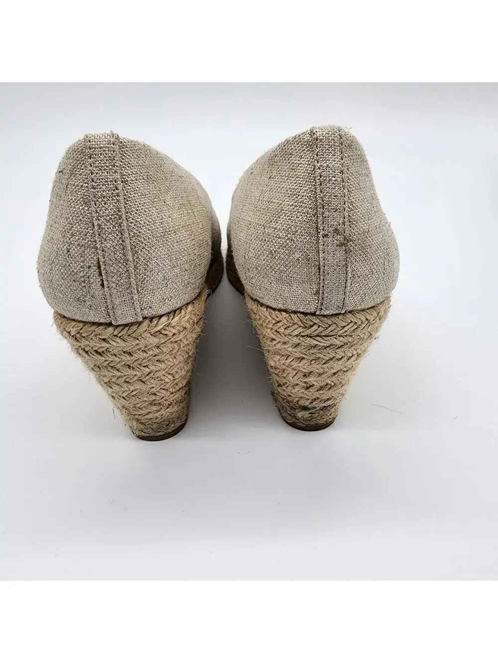 J.Crew Metallic Cream Espadrille Wedge Shoes Women's Size 11 Canvas